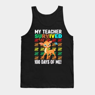 My Teacher Survived 100 Days Of Me Funny 100th Day Of School Tank Top